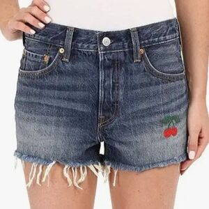 Levi's Women's 501 Short W/ Cherries Raging Indigo